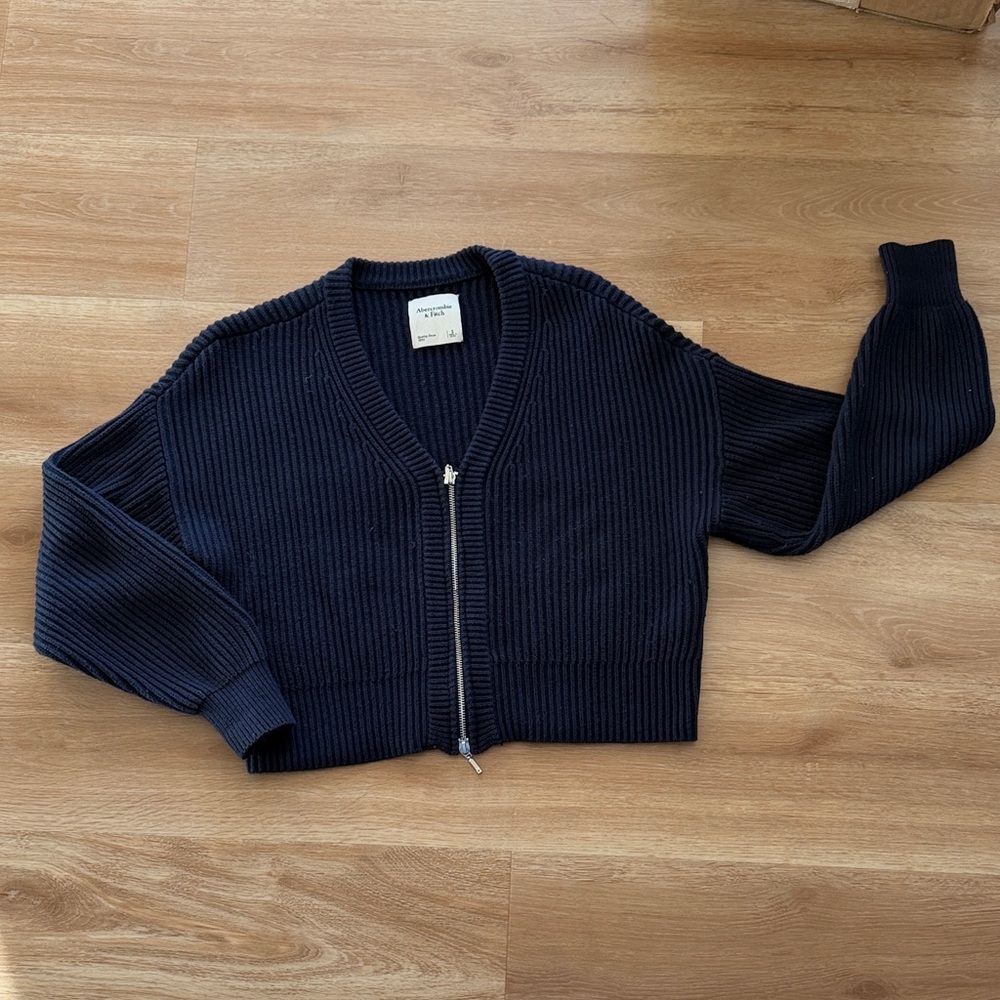 Abercrombie & Fitch Dark Blue Ribbed Cardigan